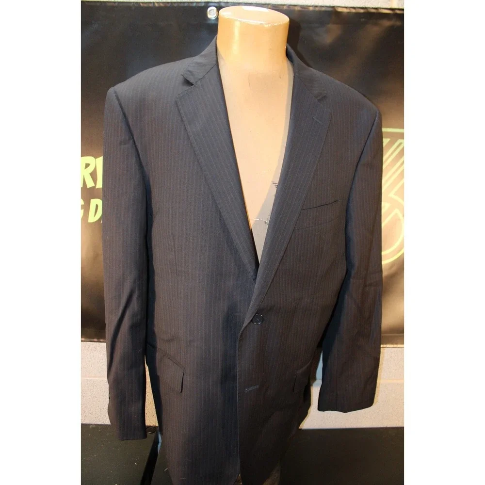 Pronto Uomo Tollegno 1900 Men Blazer Black Pinstripe Made in Italy 42 Regular‎